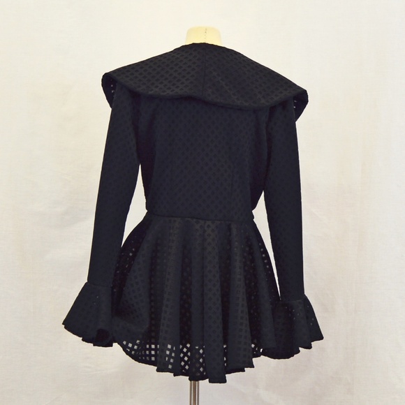 Black Peplum Coat - Picture 4 of 5